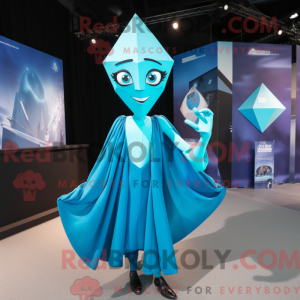 Cyan Trapeze Artist mascot...