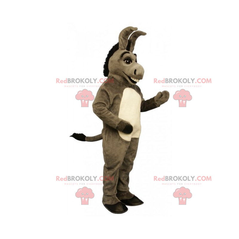 Grijze en zwarte ezel mascotte - Redbrokoly.com