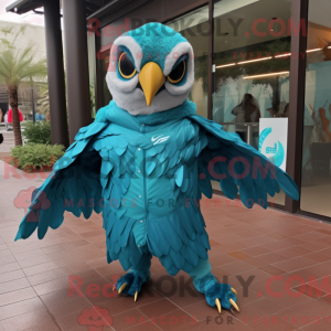 Turkis Hawk maskot kostume...