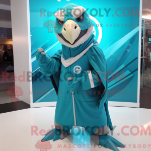 Turkis Hawk maskot kostume...