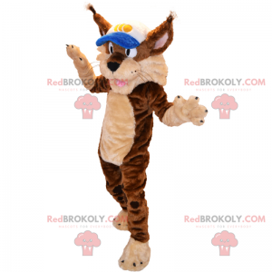 Mascotte animaux - Lynx avec casquette - Redbrokoly.com