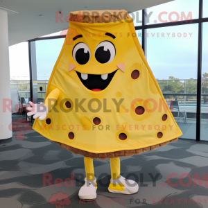 Yellow Pizza Slice maskot...