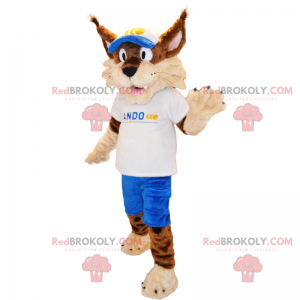 Dierlijke mascotte - Lynx in sportkleding - Redbrokoly.com