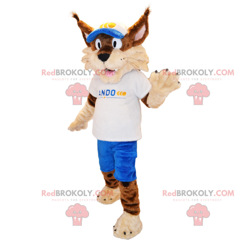 Tiermaskottchen - Luchs in Sportbekleidung - Redbrokoly.com