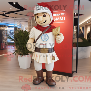 Creme Roman Soldier maskot...