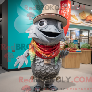 Postava maskota Grey Fish...
