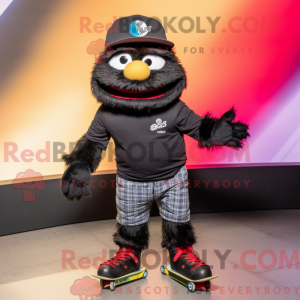 Sort skateboard maskot...