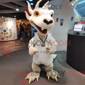 Máscara de dragão bege com...