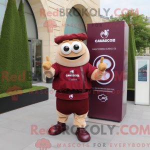 Maroon Croissant maskot...