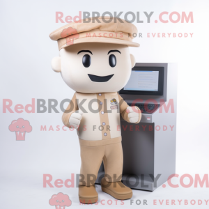 Beige Computer maskot...
