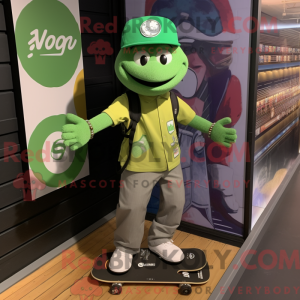 Máscara de skate verde com...