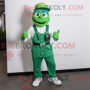 Grön skateboardmaskot drakt...