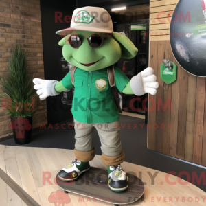Máscara de skate verde com...