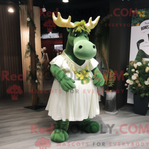 Green Moose mascot costume...