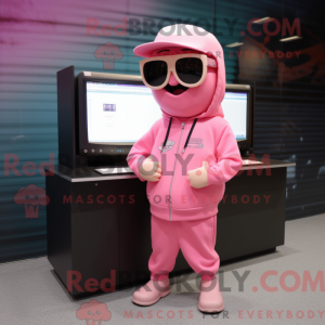 Pink Computer maskot...