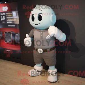 Gray Boxing Glove mascot...