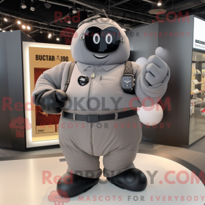 Gray Boxing Glove mascot...