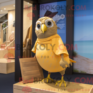 Gold Quail mascottekostuum...