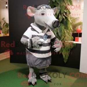 Sølv Tapir-maskotdraktfigur...