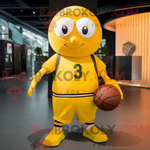 Gul Basketball Ball Maskot...