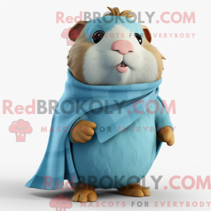 Cyan marsvin maskot kostyme...