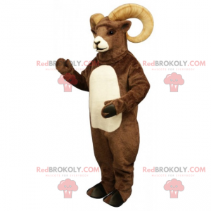 Mascotte boerderijdier - Ram met grote hoorns - Redbrokoly.com