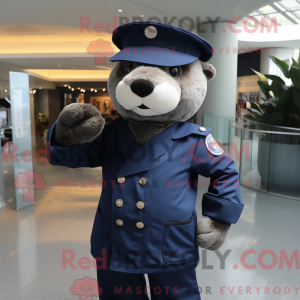Navy Otter maskotdraktfigur...