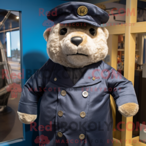 Navy Otter maskotdraktfigur...