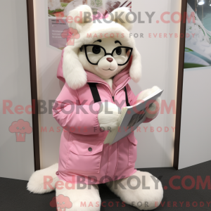 White Pink mascot costume...