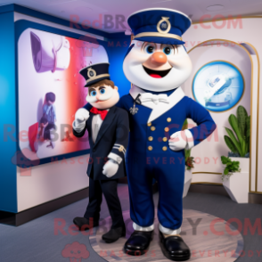 Fantasia de mascote Navy Ring Master com macacão e smartwatches - Mascotes mestres do ringue - REBROKO_242247 - RedBrokoly.com