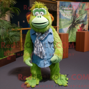 Limegrøn orangutang maskot...