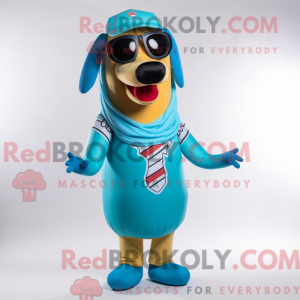 Cyan Hot Dogs maskot...