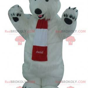 All hairy white polar bear mascot - Coca-Cola mascot -