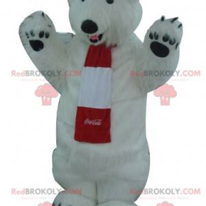 All hårete hvit isbjørnemaskot - Coca-Cola maskot