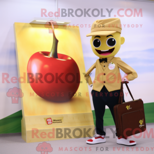 Gold Cherry maskot kostume...