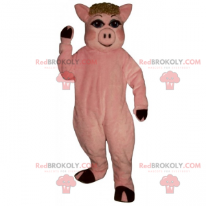 Farm animal mascot - Pig with a round nose - Redbrokoly.com