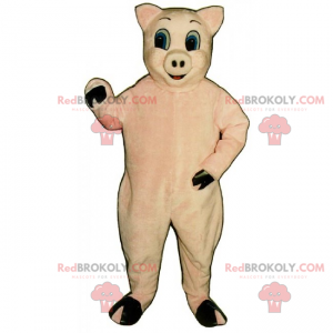 Mascote de animal de fazenda - porco rosa - Redbrokoly.com