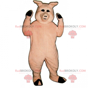 Mascotte animaux de la ferme - Cochon souriant - Redbrokoly.com