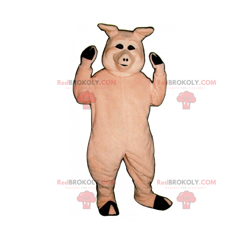 Husdyrmaskot - Smilende gris - Redbrokoly.com