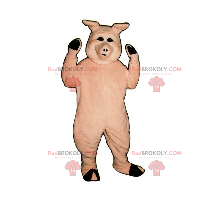 Mascotte animaux de la ferme - Cochon souriant - Redbrokoly.com