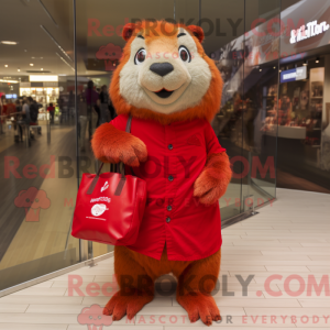 Postava maskota Red Marmot...