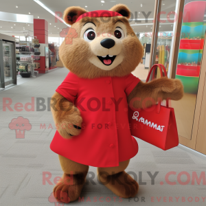 Red Marmot maskot drakt...