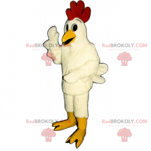 Mascotte animaux de la ferme - Poule blanche - Redbrokoly.com