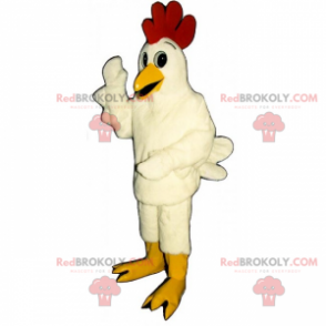 Farm animal mascot - White hen - Redbrokoly.com