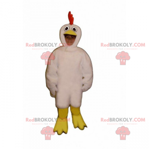 Husdyrmaskot - Crested hvit høne - Redbrokoly.com