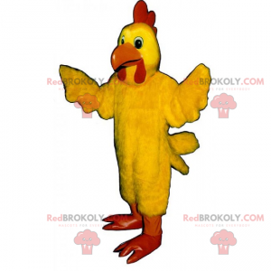 Mascote de animal de fazenda - galinha amarela - Redbrokoly.com
