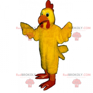 Mascotte animaux de la ferme - Poule jaune - Redbrokoly.com