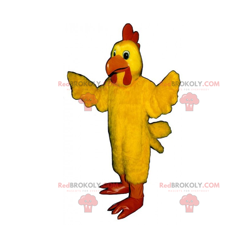 Mascote de animal de fazenda - galinha amarela - Redbrokoly.com