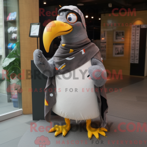 Grå Tucan-maskotdraktfigur...