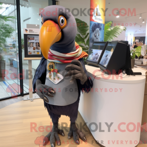Grå Tucan-maskotdraktfigur...